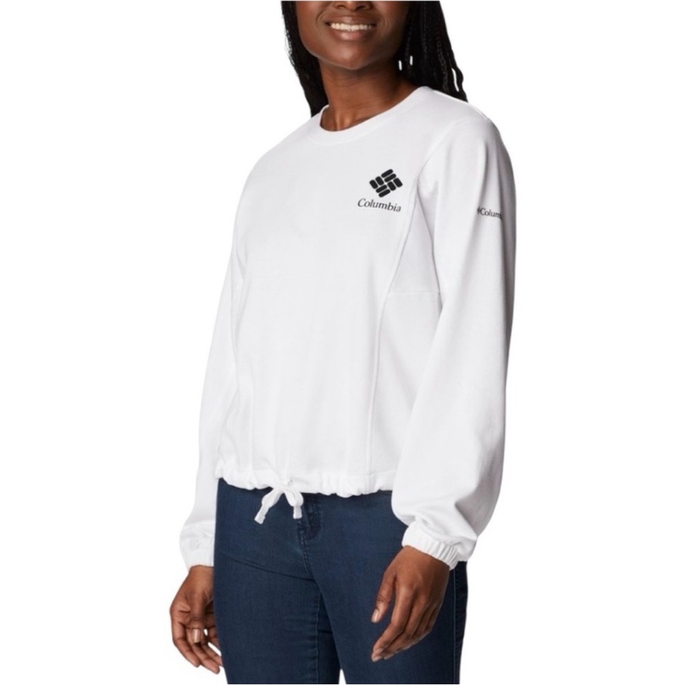 Columbia White Seasonal Fleece Trek Pullover Sweatshirt